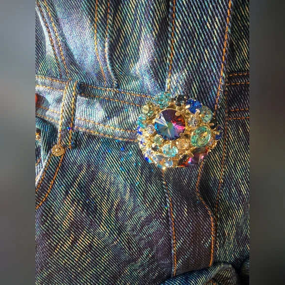 AREA NYC Fur Printed Godet Mini Dress Indigo Multi – size 4 NWT - Picture 7 of 8